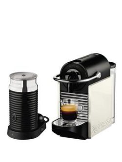 Nespresso Pixie Clips And Aeroccino 3 Coffee Machine By Magimix - White And Neon Coral